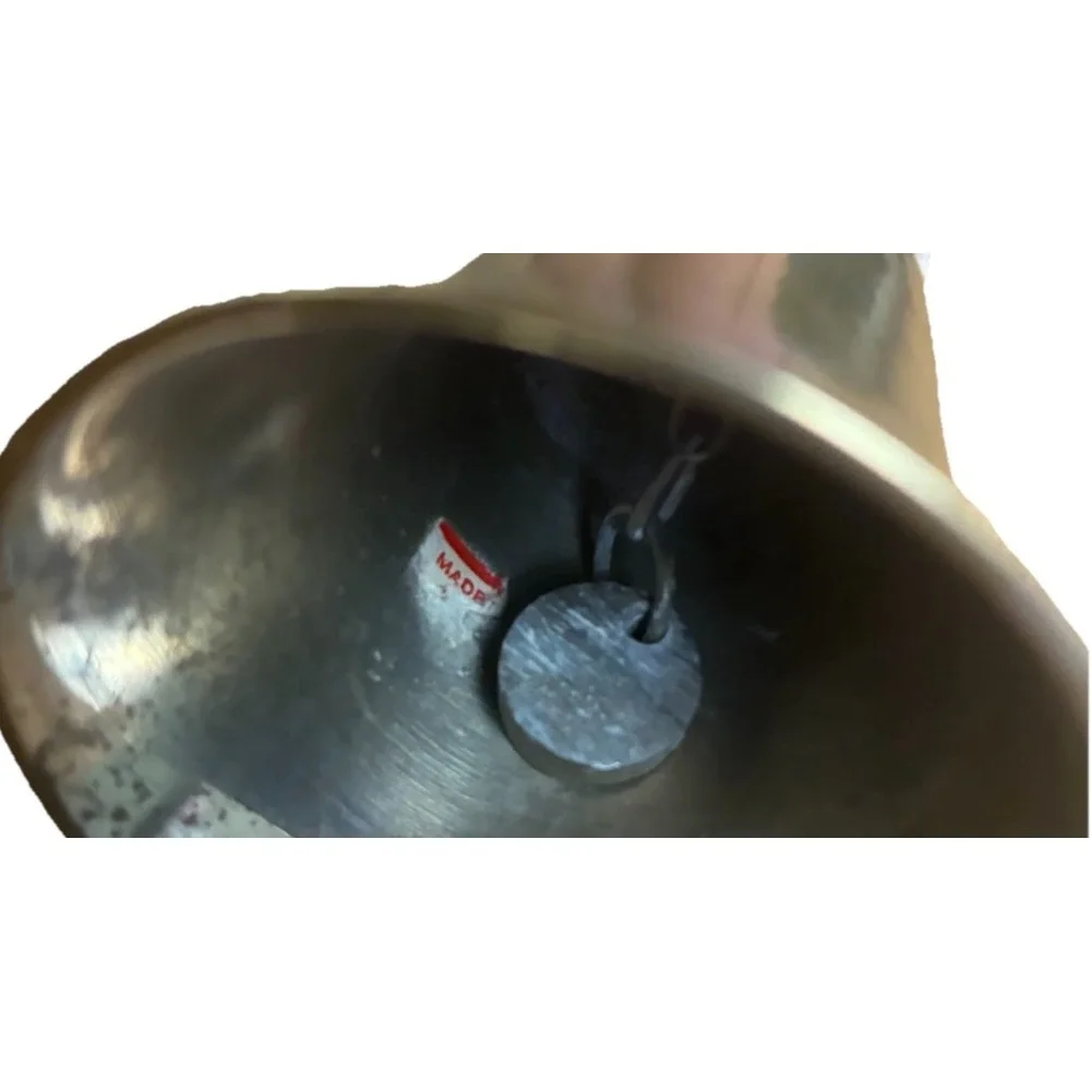 Vintage‎ Brass Bell With Christmas Tree Handle 4.5